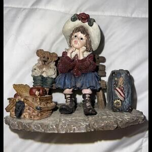 Vintage Yesterdays Child Dollstone Shannon and Wilson Wait'n for Grandma